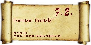 Forster Enikő névjegykártya